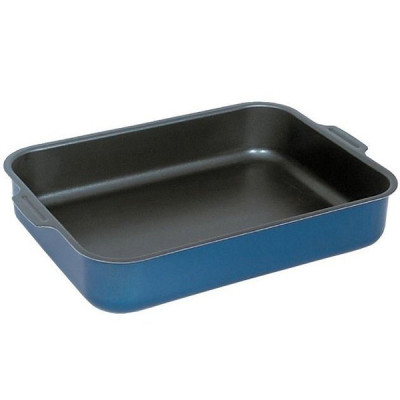 Противень алюминиевый 27*35 см прямоуг синий Сатин Калитва