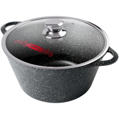 Кастрюля алюминиевая  4 л стекл крышка индукция под упак Гранит Induction Горница