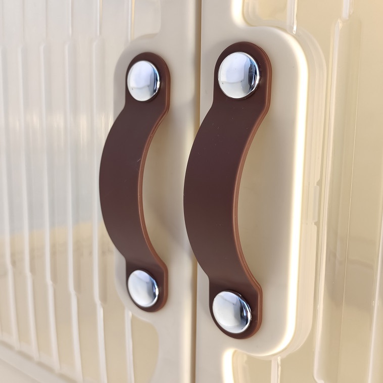 Изображение Шкаф пластиковый 5 секций 530*325*1580 мм колеса прозрачно слон кость BZ-8869-3-5 Baizheng