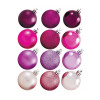 Мини изображение Набор пластиковых шаров d-4 см 12 шт фуксия матовый глянец блеск Волшебная страна