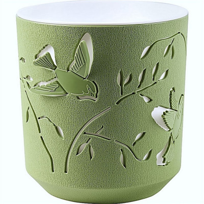 Кашпо пластиковое 1,25 л пудра вставка оливковый белый Колибри Bmc Кашпо пластиковое 1,25 л пудра вставка оливковый белый Колибри Bmc