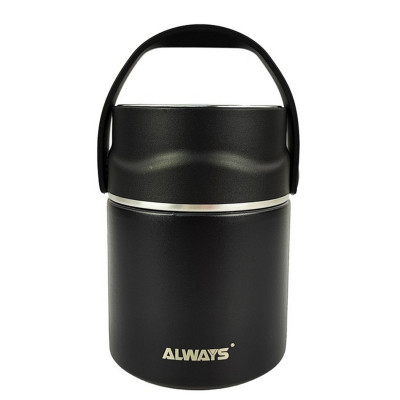 Термос пластиковый  0,6 л широкое горло колба нерж сталь контейнер Baizheng