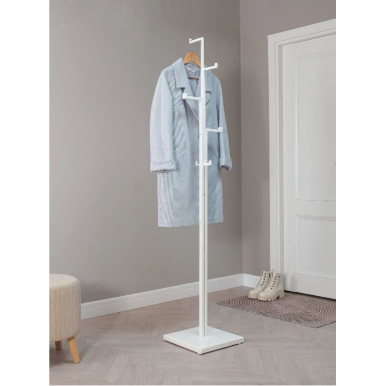 Вешалка металлическая напольная 37,5х37,5х181 см белый Дерево ЗМИ