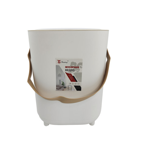 Ведро пластиковое для мусора 16 л 210х250х310 мм сенсорное с ручкой АА микс Baizheng