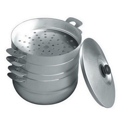 Мантоварка алюминиевая  6 л металлическая крышка 3 сетки Классика Калитва