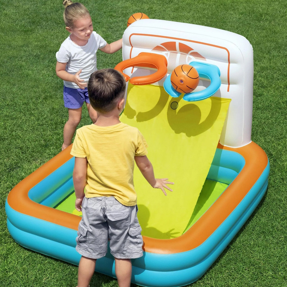 Надувной игровой центр Bestway KICK 'N SWISH 3 в 1, 120×107×84 см, с мячами, от 2 лет