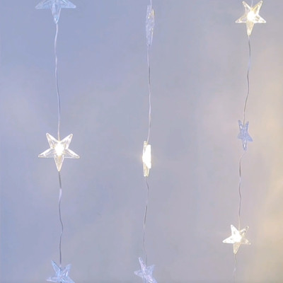 Гирлянда светодиодная 3х1 м занавес Звездочки белый теплый Fex Гирлянда светодиодная 3х1 м занавес Звездочки белый теплый Fex