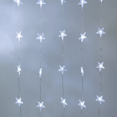 Гирлянда светодиодная 3х1 м занавес Звездочки белый Fex Гирлянда светодиодная 3х1 м занавес Звездочки белый Fex