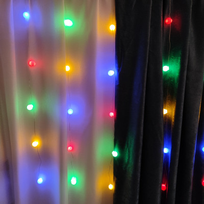 Гирлянда светодиодная 3х1 м шар маленький желтый белый Fex Гирлянда светодиодная 3х1 м шар маленький желтый белый Fex