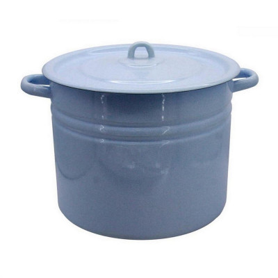 Кастрюля эмалированная 14 л петля серо-голубой Стальэмаль