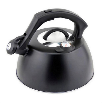Чайник нержавеющая сталь 3 л со свистком черный Baizheng