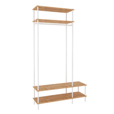 Вешалка металлическая гардеробная 110х38,5х137 см белый полки Скандинавия 1 ЗМИ Вешалка металлическая гардеробная 110х38,5х137 см белый полки Скандинавия 1 ЗМИ