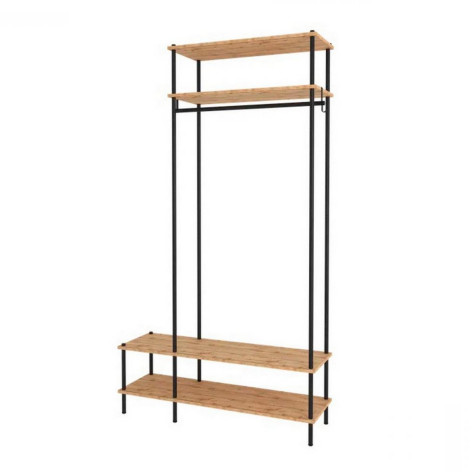 Вешалка металлическая гардеробная 110х38,5х137 см белый полки Скандинавия 1 ЗМИ