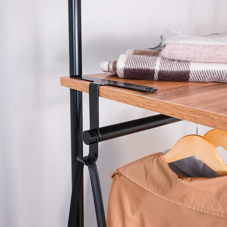 Картинка Вешалка металлическая гардеробная 110х38,5х137 см белый полки Скандинавия 1 ЗМИ