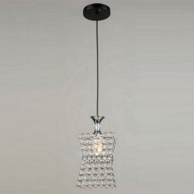 Люстра кухонная 1 плафон 13,5*13,5*80 см Е27 60Вт 4м2 плафон стекло черный Baizheng