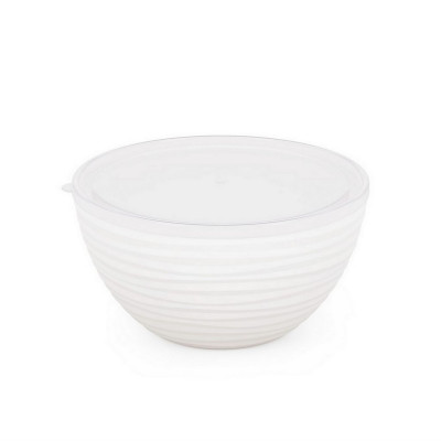 Миска пластиковая 2,5 л с крышкой белый Оазис Альтернатива