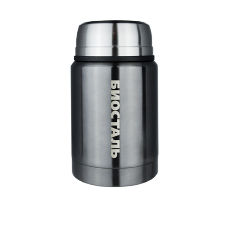 Термос нержавеющая сталь  0,5 л широкое горло ложка вороненая сталь Классик Биосталь