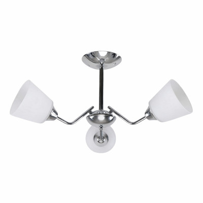 Люстра 3 плафона 63*63*24 см Е27 60Вт 12м2 плафон стекло хром Baizheng