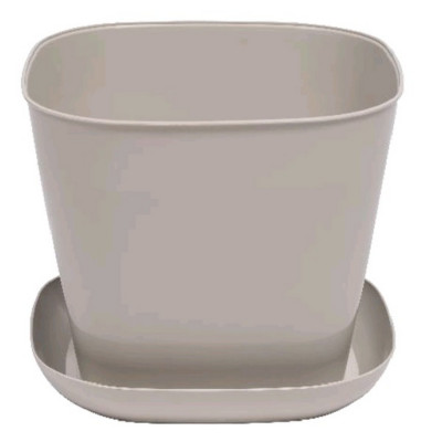 Кашпо пластиковое  3,7 л 18,7*18,7*13,2 см поддон квадратное агат Виолет