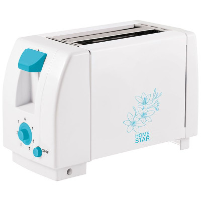 Тостер 750 Вт 2 широких слота для хлеба 7 режимов кнопка отмены поддон белый STM-05 HomeStar