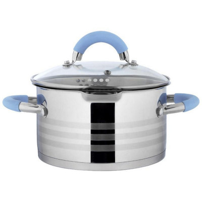 Кастрюля нерж сталь 2,5 л 18*1 см 5-слой дно стекл крышка дуршлаг силик ручка Melodia Mallony Кастрюля нерж сталь 2,5 л 18*1 см 5-слой дно стекл крышка дуршлаг силик ручка Melodia Mallony