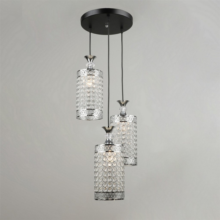 Люстра кухонная 3 плафона 30*80 см Е27 60Вт 12м2 плафон стекло черный Baizheng