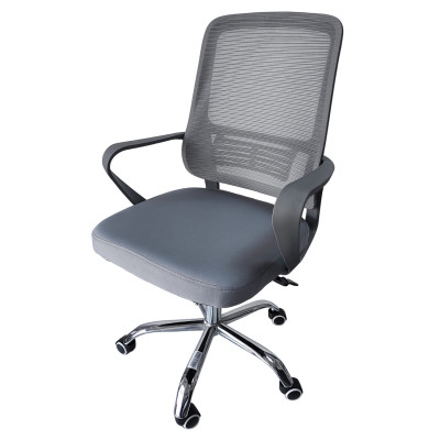 Кресло офисное 59*98 см до 120 кг механизм качания сетка серый Baizheng Кресло офисное 59*98 см до 120 кг механизм качания сетка серый Baizheng