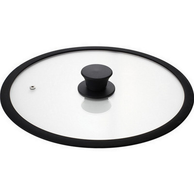 Крышка стеклянная 24 см силикон обод черный Cappello Mallony Крышка стеклянная 24 см силикон обод черный Cappello Mallony