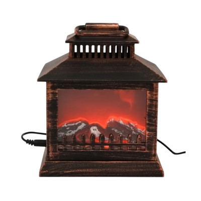 Камин пластиковый 15*11*19 см стекло коричневый NP-7040 Baizheng