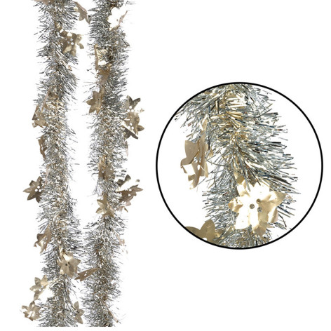 Мишура d-6 см длина 2 м шампань серебро серый Снежинка Волшебная страна