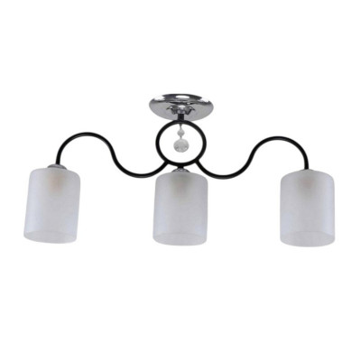 Люстра 3 плафона 58*13*28 см Е27 60Вт 12м2 плафон стекло черный Baizheng