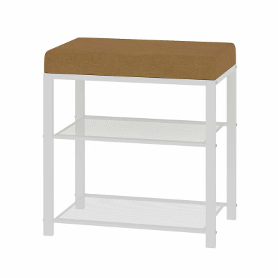 Банкетка металлическая 47х30х49 см белый сиденье беж Торонто 13S ЗМИ