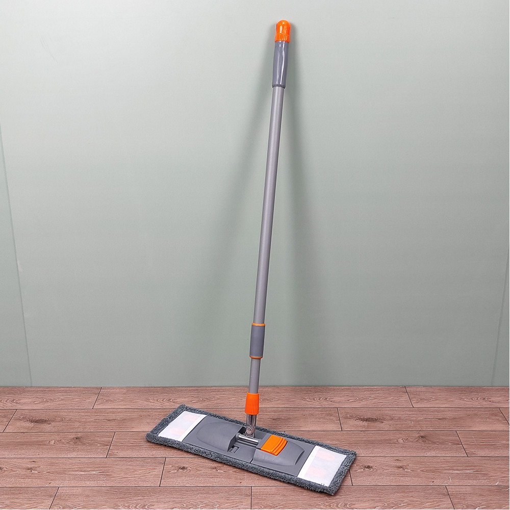 Швабра металлическая 120 см насадка микрофибра 46*16 см телескоп серо-черны Mop Blesk Leonord