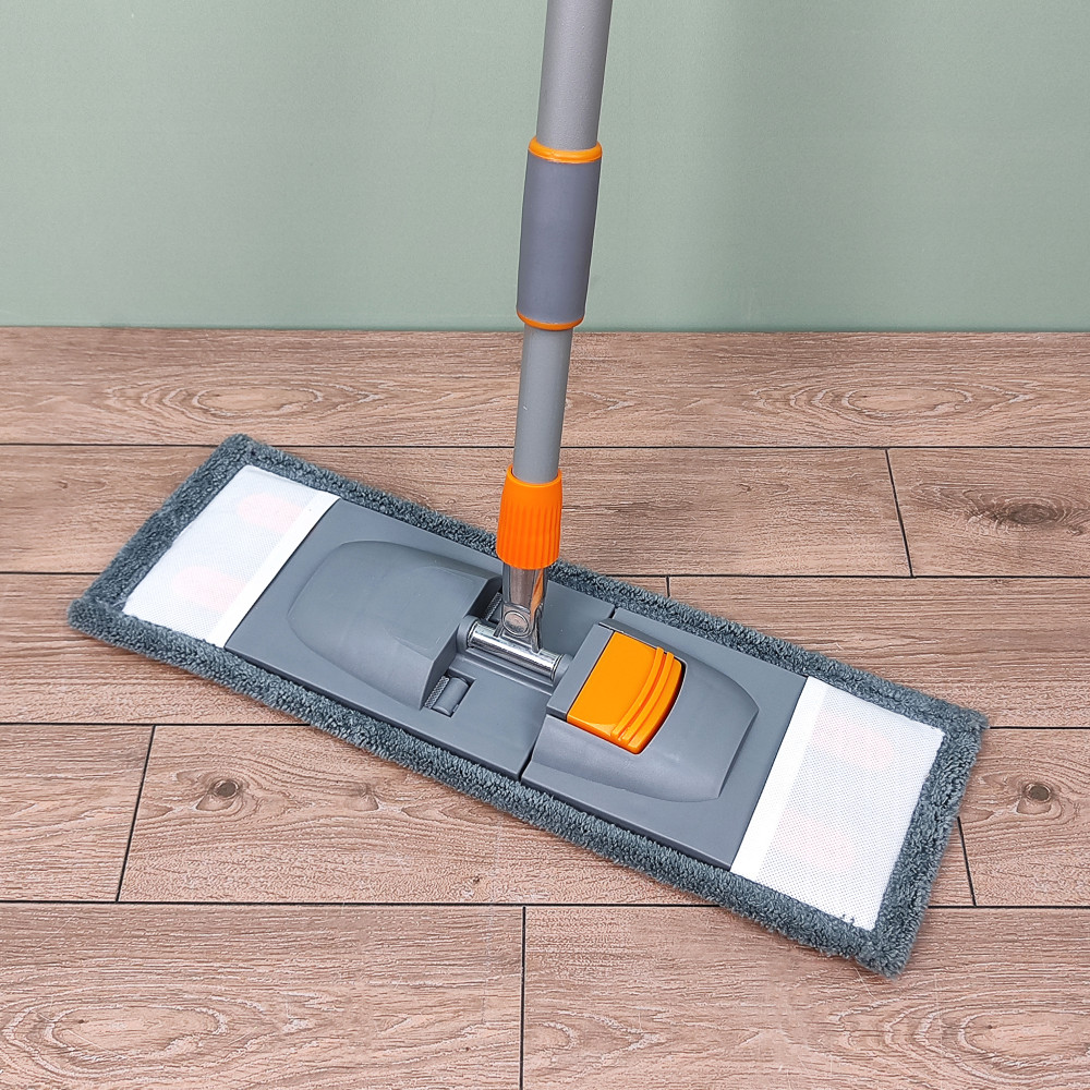 Швабра металлическая 120 см насадка микрофибра 46*16 см телескоп серо-черны Mop Blesk Leonord