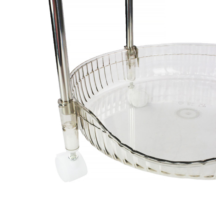 Картинка Этажерка пластиковая 4-х ярусная 29,5х29,5х85,5 см на колесах прозрачный Baizheng