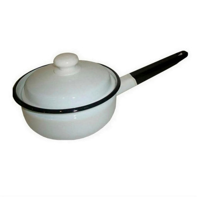 Ковш эмалированный 1,5 л с крышкой пласт кнопка светлый Стальэмаль Ковш эмалированный 1,5 л с крышкой пласт кнопка светлый Стальэмаль