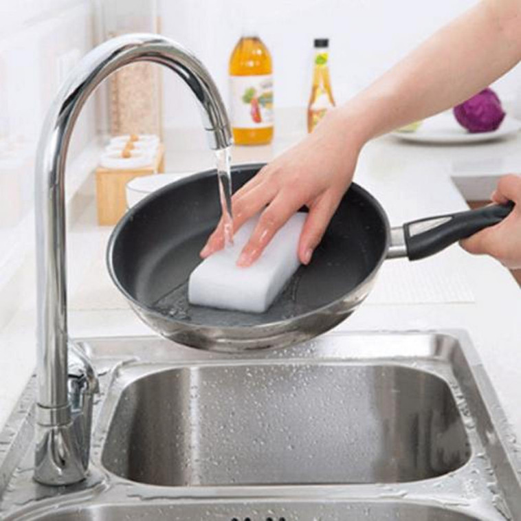 Мини фото №2 Губка меламиновая кухонная 4 шт10х7х3 см Супер губка Baizheng