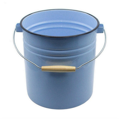 Ведро эмалированное 12 л без крышки цельнотянутое серо-голубой Стальэмаль