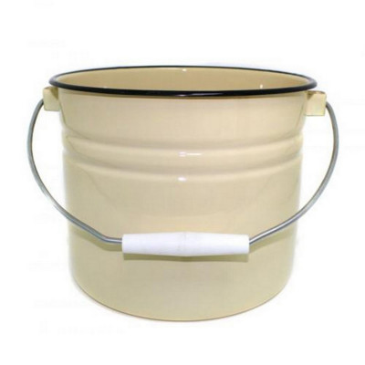 Ведро эмалированное 9 л без крышки цельнотянутое палевый Стальэмаль