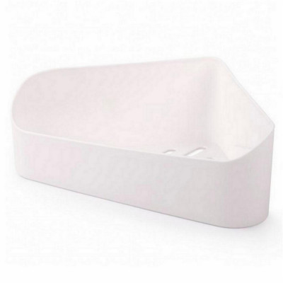 Полка пластиковая для ванной 20х20х8,5 см угловая на скотче белый Альтернатива