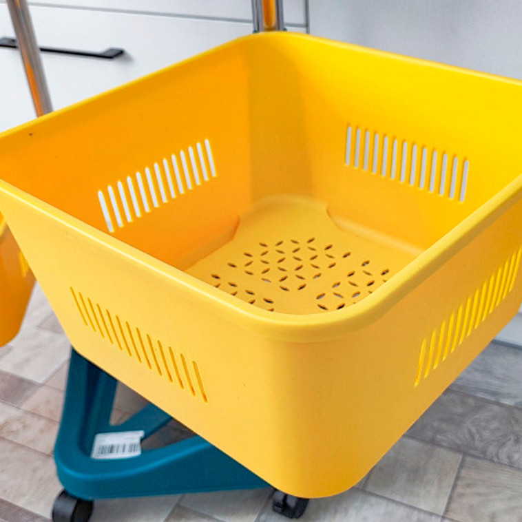 Картинка Этажерка пластиковая 4-х ярусная 345*345*782 мм на колесах микс Baizheng