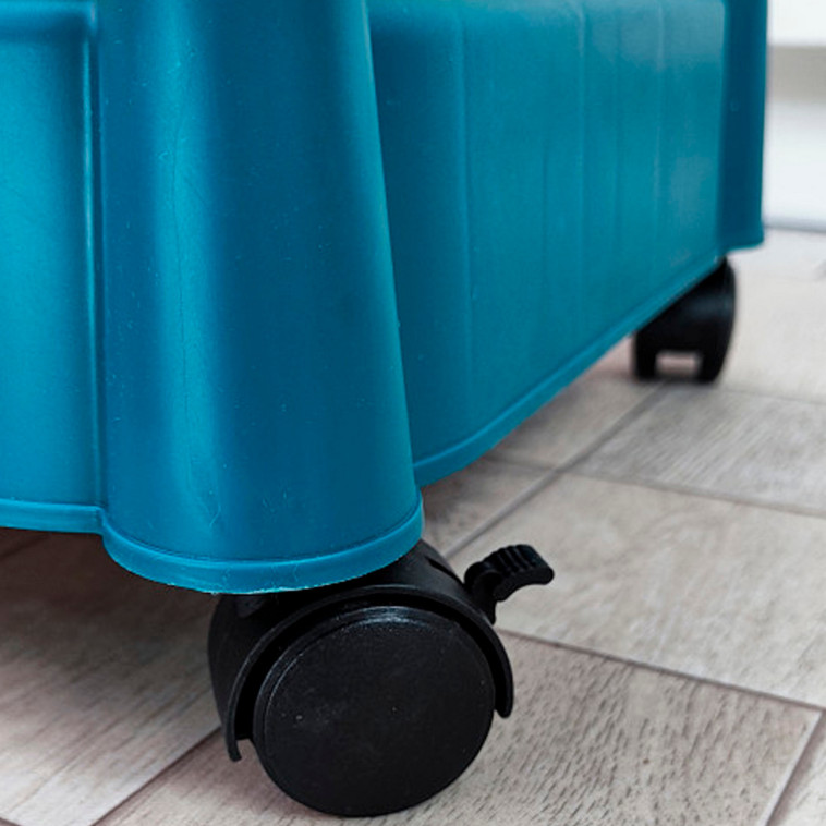 Cнимок Этажерка пластиковая 4-х ярусная 345*345*782 мм на колесах микс Baizheng