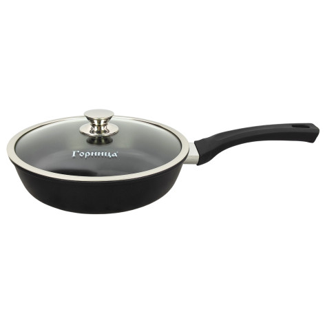 Сковорода алюминиевая 28 см стекл крышка под упак Традиционная Классик Горница