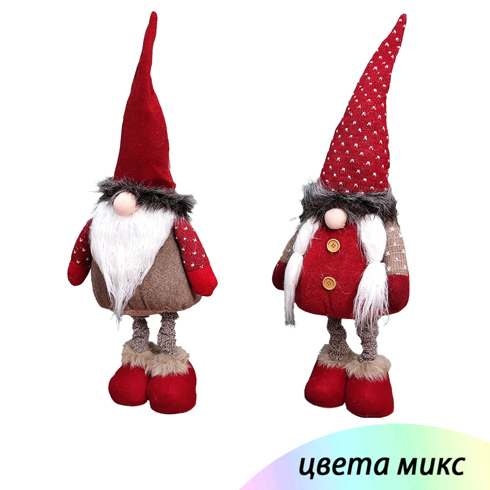 Фигурка новогодняя 65 см красный микс Гном NP-5089 Baizheng