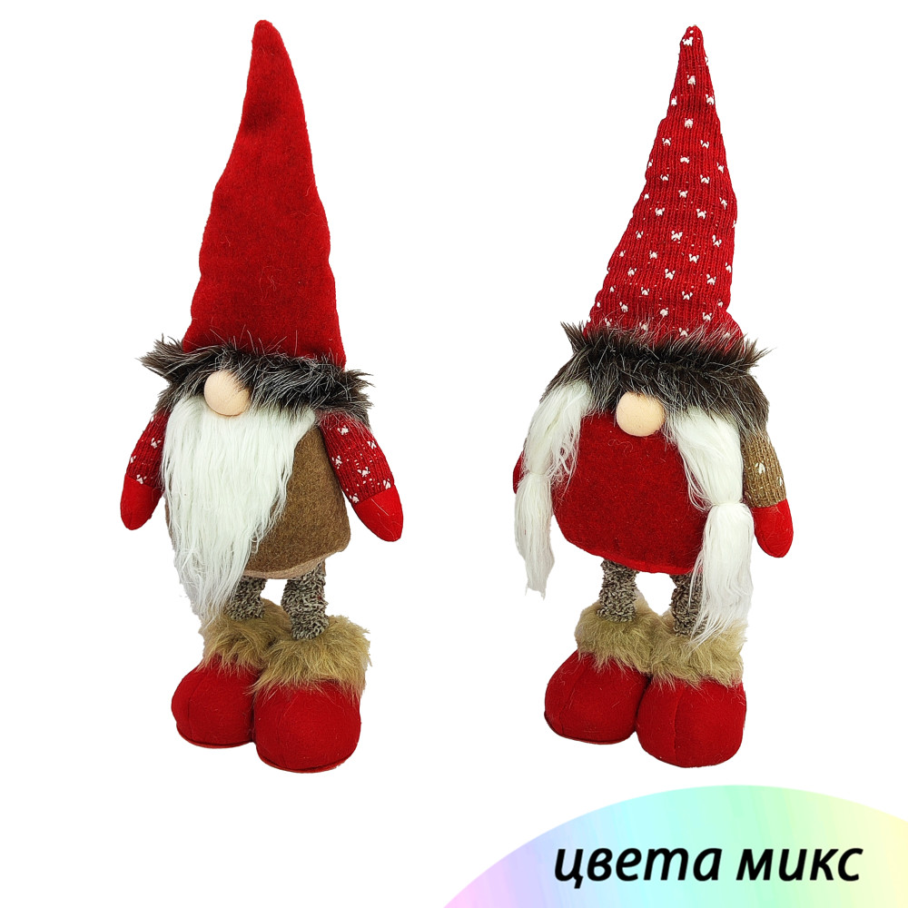 Фигурка новогодняя 50 см красный микс Гном NP-5088 Baizheng