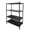Мини фото Стелаж металлический 3-х ярусный 80х40х120 см на колесах черный Baizheng