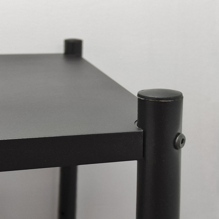 Изображение Стелаж металлический 3-х ярусный 80х40х120 см на колесах черный Baizheng