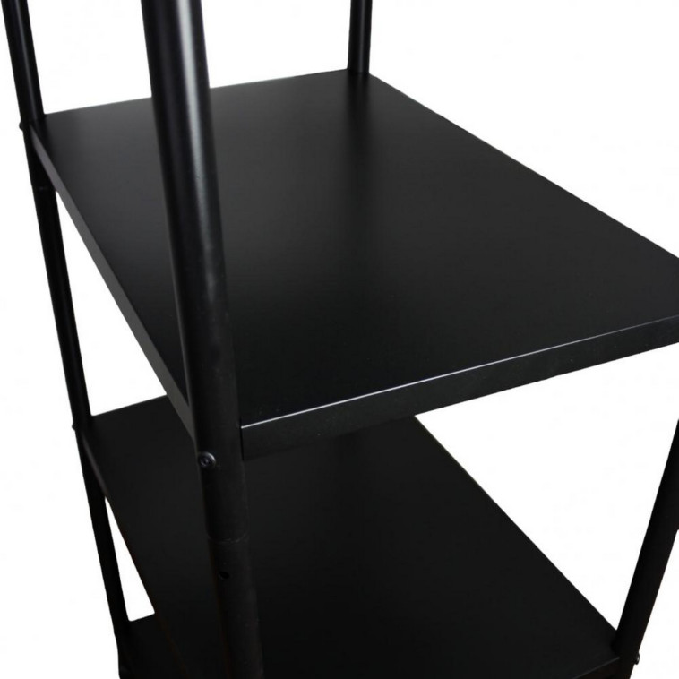 Фото Этажерка металлическая 4-х ярусная 60х40х120 см на колесах черный Baizheng