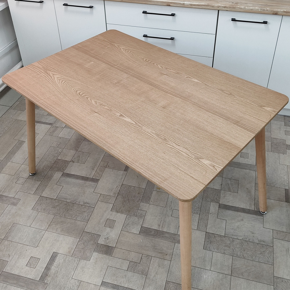 Стол ЛДСП кухонный 120x80x74.5 см дерево прямоугольный с деревянными ножками CZ02MW Baizheng