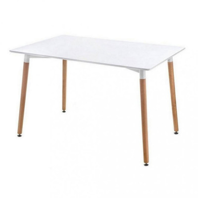 Стол ЛДСП кухонный 120*80*74.5 см белый прямоуг ножки дерево CZ01WH Baizheng Стол ЛДСП кухонный 120*80*74.5 см белый прямоуг ножки дерево CZ01WH Baizheng